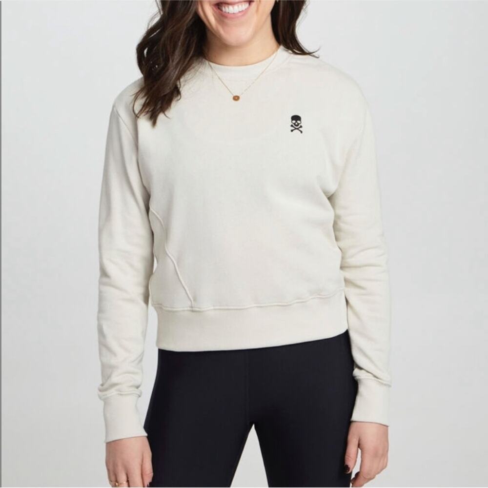 SoulCycle Mattie Crop Region Sweatshirt in Tan Size Small
